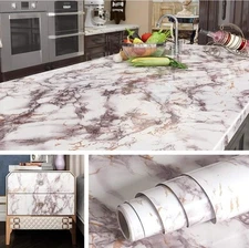36"x197" Marble Contact Paper – Extra Wide Waterproof Peel & Stick Countertop