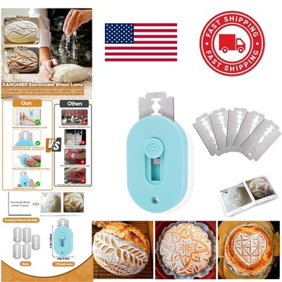 Extractable Magnetic Bread Lame Dough Scoring Tool with 5 Stainless Steel Blades