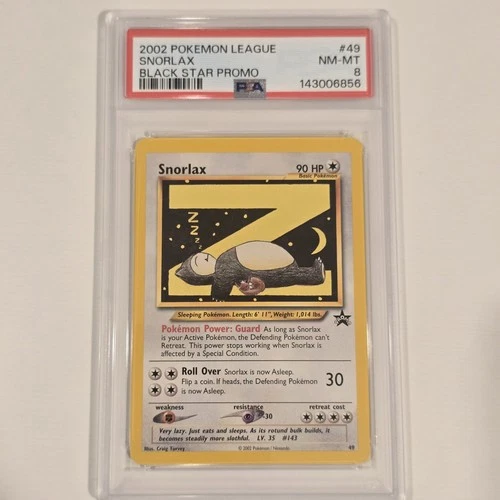 PSA 8 NM-MINT Snorlax Z # 49 WOTC Black Star Promo Pokemon Card