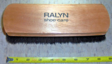 Pro LARGE 8" Shine Brush for Shoe Boot Black Dark 100 HorseHair Bristles RALYN