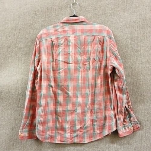 Wallace & Barnes Flannel Button Up Shirt Men’s M Peach Plaid Double Pocket - Picture 10 of 11