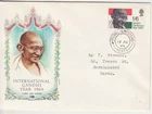 GB Stamps First Day Cover Gandhi Centenary Year, India, flag PHILART CDS 1969