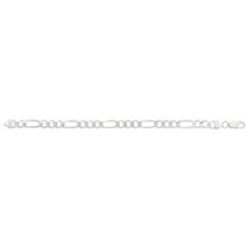 Men's Silver Figaro Bracelet 7mm Link Chain Bracelet 18.7g Silver