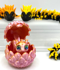 Serpent Dragon Orange Yellow 10" Pals Pink Baby Dragon w Egg 3D Printed Toys