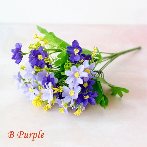 36 Heads Artificial Silk Flowers Bunch Wedding Home Grave Outdoor Bouquet UK - Picture 22 of 40