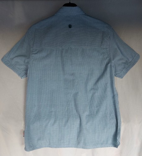 Fat Face Blau-Drench Herren Hemd Medium Geometrisch Kurzarm - Bild 5 von 12
