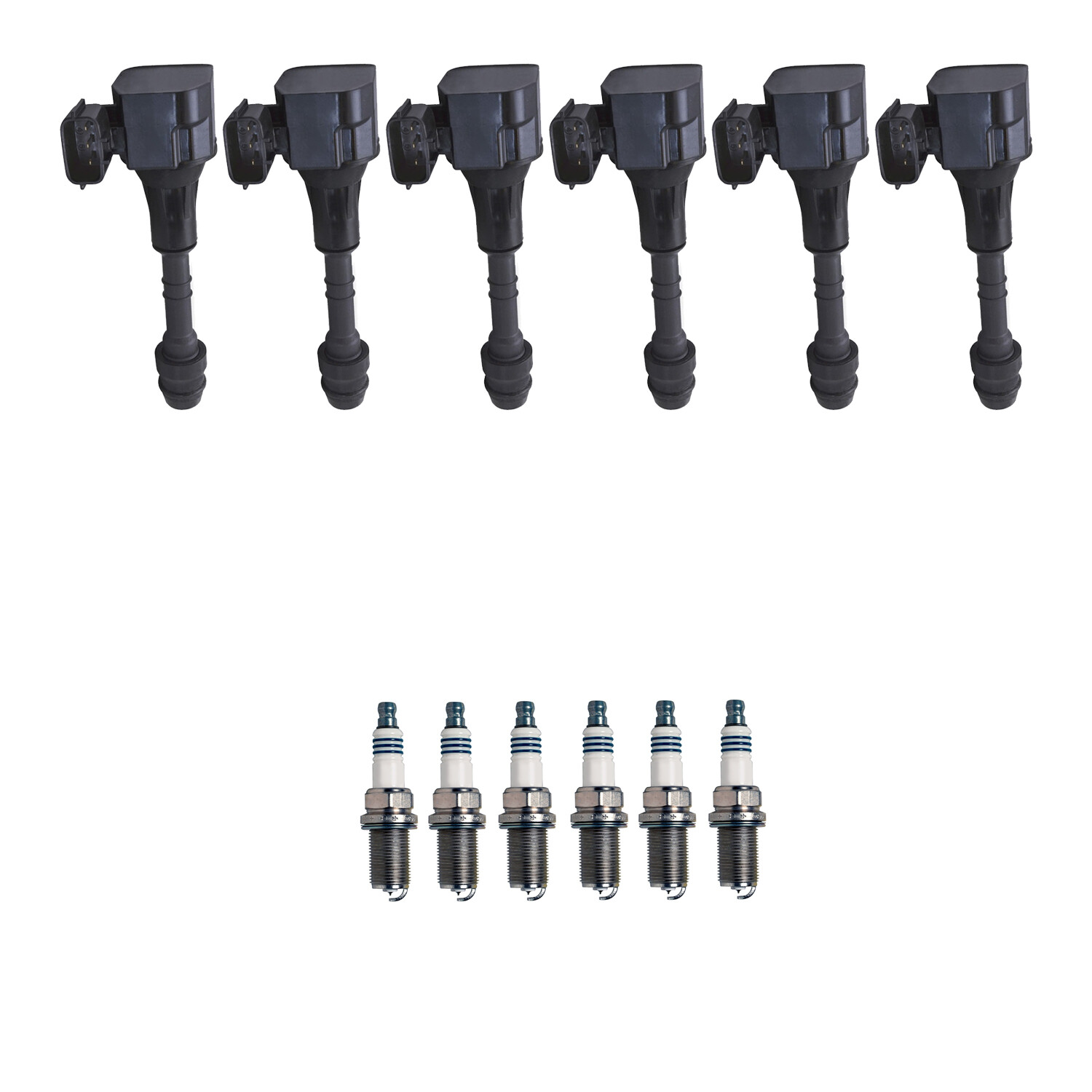 Hitachi 6 Ignition Coil 6 Denso Iridium Spark Plugs Kit For Maxima 3.5 V6 VQ35DE