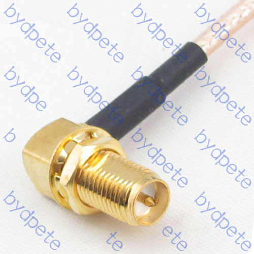 RP-SMA Buchse auf SMA Stecker doppelt beide rechter Winkel RG316 Kabel Koaxial Zopf - Bild 2 von 6