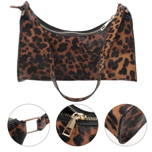 Bolso para axilas de leopardo Bolsos de mano para damas Carteras de hombro para mujeres Trabajo Viaje - Imagen 9 de 12