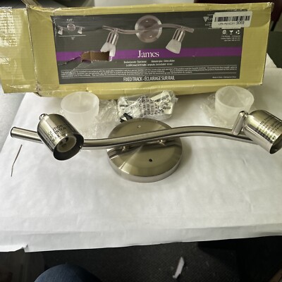 Canarm Pewter James 2-Light 15''W Fixed Rail - Ceiling Or Wall Mount- Open Box
