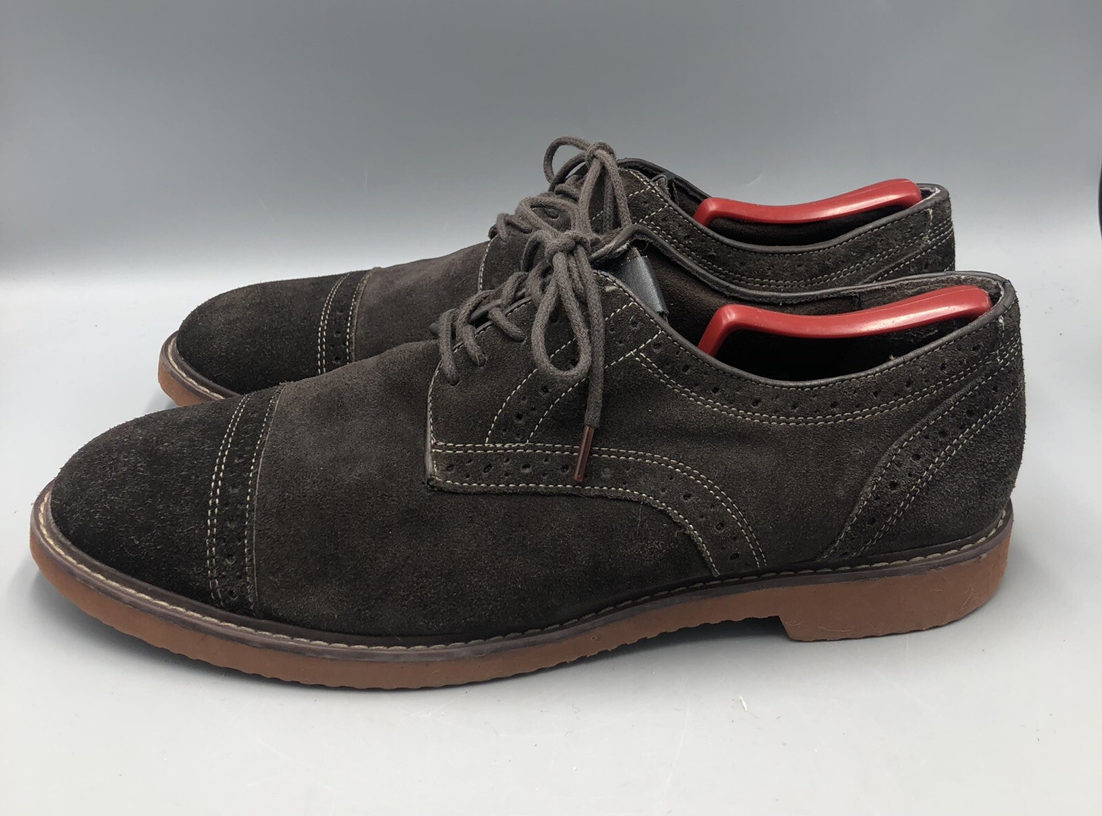 SAOLA Oxford comode da uomo Nunn Bush in camoscio marrone con punta a cappuccio taglia 12 M