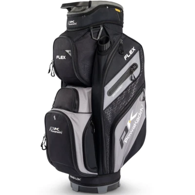 POWAKADDY 2025 FLEX SERIES 14 WAY DIVIDER GOLF CART BAG - BLACK / GUNMETAL