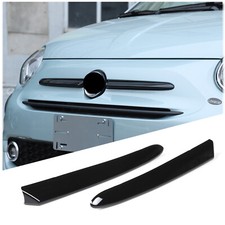 Gloss Black Front Emblem Side Accent Trim Cover Fit For Fiat 500 2016-2023