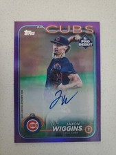 2024 Topps Pro Debut PD-90 /299 - JAXON WIGGINS - SSP Purple Refractor Autograph