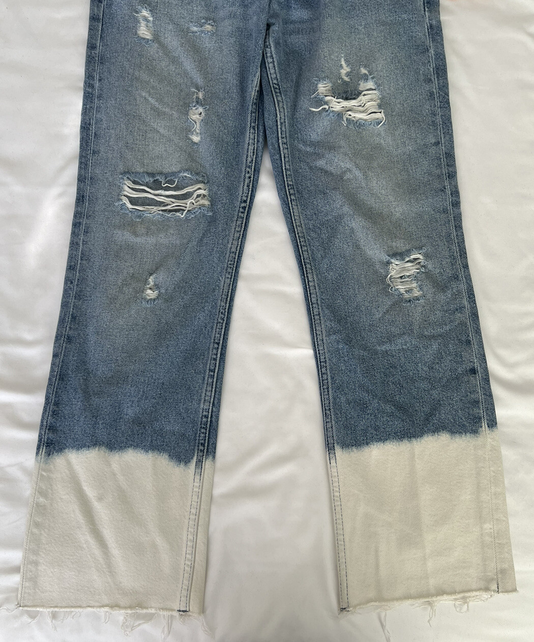 Zara Basic Size 2 Jeans Bleached Bleachy Jean Hig… - image 9