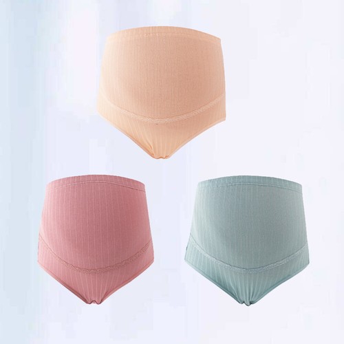  3pcs M Cotton High Waist Adjustable Maternity Panties Splice Stomach Lift - Bild 17 von 20