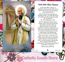 Saint St. John Mary Vianney with Short Biography  - Paperstock Holy Card
