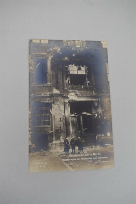 German Revolution Berlin Postcard 1919 RPPC Strassenkampf Destruction Schlosses