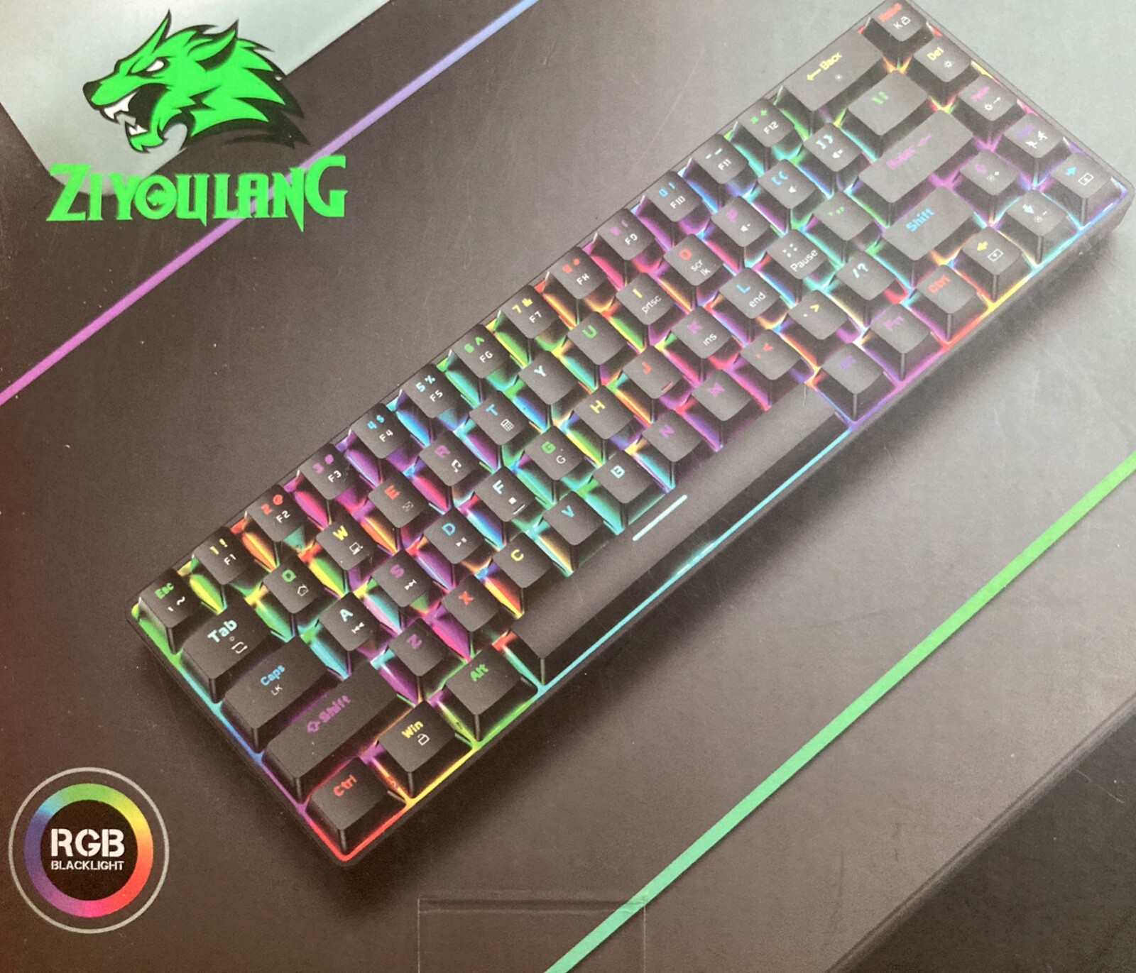 68 Keys T8 RGB Backlight Mechanical Gaming Compact Mini Keyboard  
