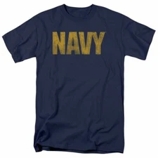 U.S. Navy Logo T Shirt Mens Licensed USN USA Military Tee Navy