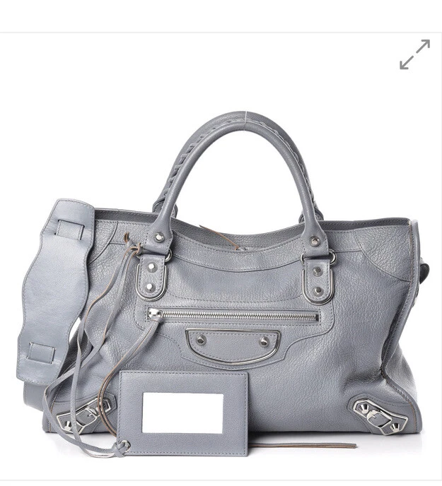 vogn Kommuner Personlig Authentic Balenciaga Metallic Edge Town Handbag Blue Grey $2450 | eBay