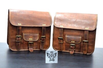 Saddlebags Saddle Panniers For Motorcycle  Bags Side Pouch Brown Leather2bags