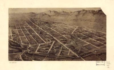 14'' x 24'' 1899 Map Of Fort Collins Colorado Aerial View