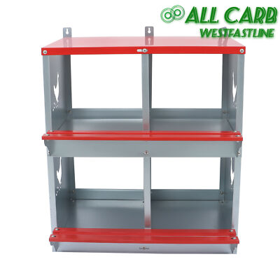 #ad Chicken Nesting Boxes 4 Compartment Metal Poultry Nest Box For Hens Wall Mount $42.36