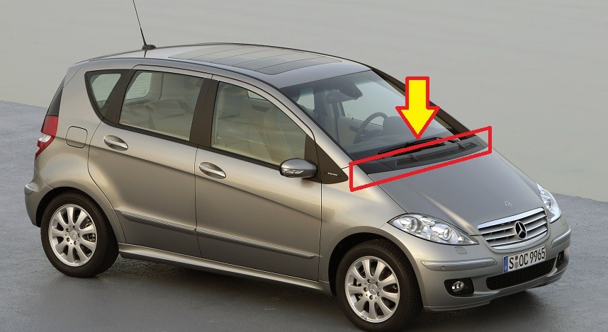 Couvercle De Vidange Pare-brise Avant Mercedes Classe A W169 / Classe B W245 - Pièce Plastique OEM