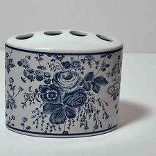 TOMMY HILFIGER BLUE VICTORIAN FLORAL (1PC) TOOTHBRUSH HOLDER