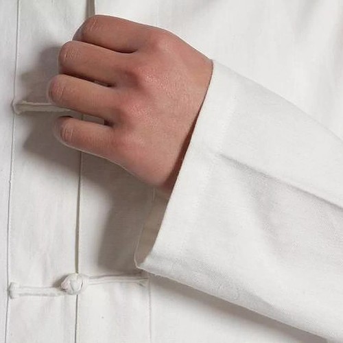 Hot!Traditional Chinese style Jackie Chan White Kung Fu Suit Tai Chi Shirt S-4XL - Picture 3 of 4