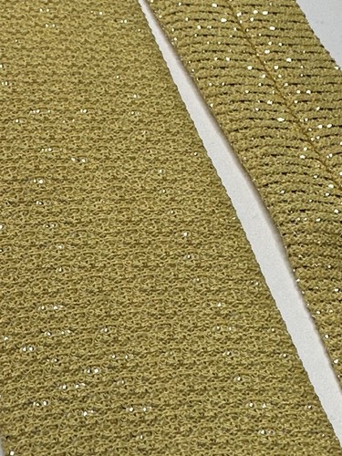 1950s 1960s VINTAGE ~ Skinny DRESS SHIRT TIE ~ Yellow Sparkly Shiny Flat End - Picture 4 of 7