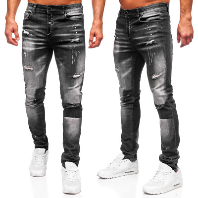 Jeans Denim Freizeithose Hose Classic Party Casual Clubwear Herren BOLF Motiv 