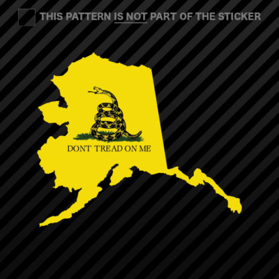 Alaska State Shaped Gadsden Flag Sticker Self Adhesive