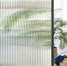 3D Fluted Glass Window Privacy Film Frosted Reeded Glass Stickers 17.5x78.7in