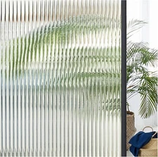 3D Fluted Glass Window Privacy Film Frosted Reeded Glass Stickers 17.5x78.7in