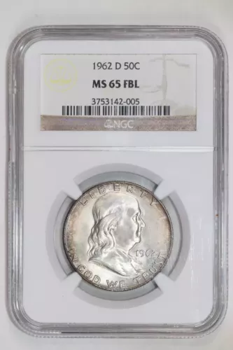 1962-D FRANKLIN HALF DOLLAR NGC MS65 FBL
