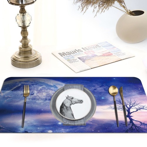 Leather Placemats Table Mats Place Mat Dinner Table Washable Non-Slip Coasters - Picture 8 of 37