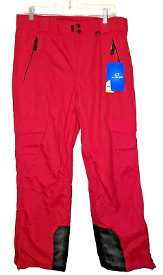 Slalom NWT $79.99 Insulated Snow Pants Men M Red Cargo Water Wind Resistant  T31