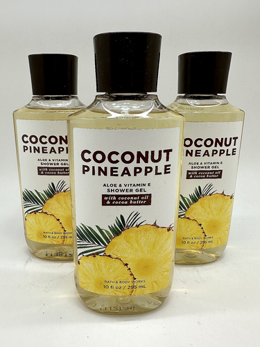 3 BATH & BODY WORKS COCONUT PINEAPPLE SHOWER GEL 10 oz NEW - Picture 7 of 8