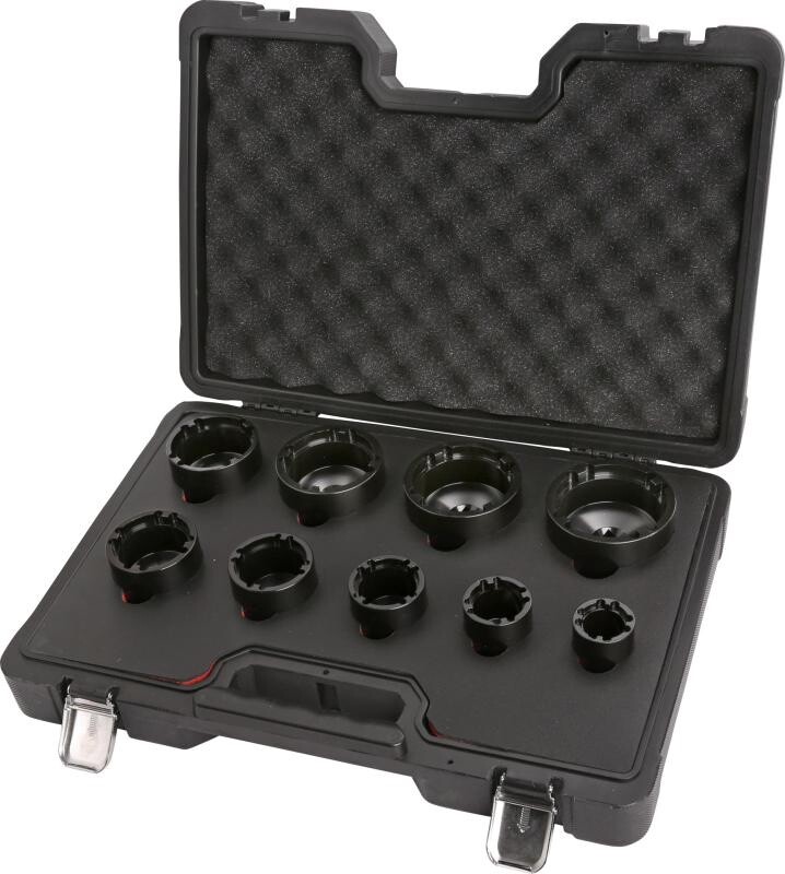 9PC SPECIAL SOCKET SET GROOVED LOCK NUTS INTERNAL KM4 KM12 1/2"DR 3/4