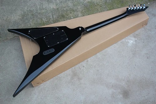 Black Colors V Shaped Electric Guitar with Pickups,Rosewood Fretboard,Floyd Rose - Picture 4 of 4