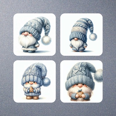 Blau Weihnachten Gonk Untersetzer Set - Weihnachtswichtel - Ideales Geschenkset Blau 1