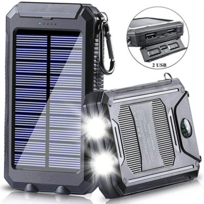 2025 Super 10000000mAh Dual USB Portable Charger Solar Power Bank for Cell Phone
