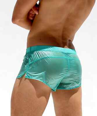 LARGE RUFSKIN Swim Short ZUKO Swimwear Ultra-Lightweight Shiny Nylon Robin Egg G