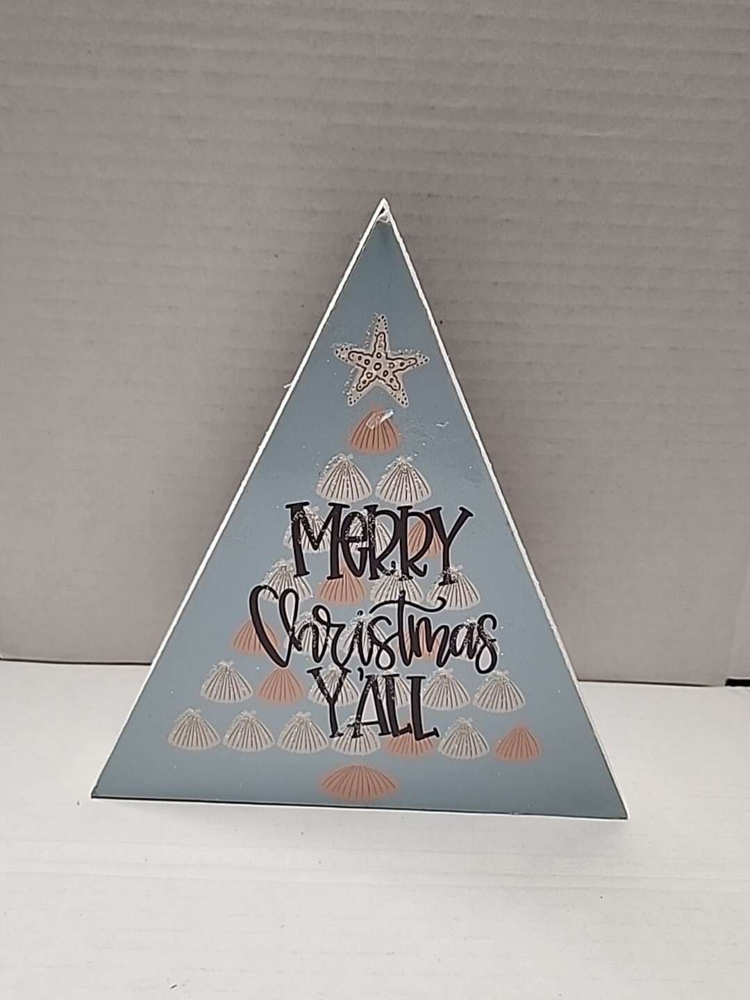 Giftable NEW St. Nicholas Square Merry Christmas Y’all Seashell Blue Wall Decor