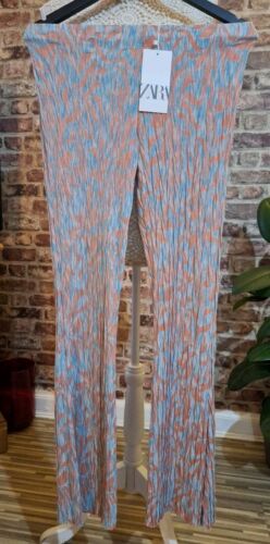 Womans Zara Slit Sides Bootleg Strecth Trousers Size M Uk Rrp £25.99 - Picture 1 of 9