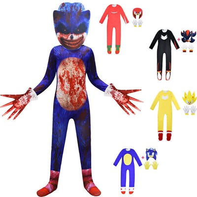 Kinder Sonic The Hedgehog Jumpsuit Cosplay Kostüm Karneval Kostüm Set Geschenk