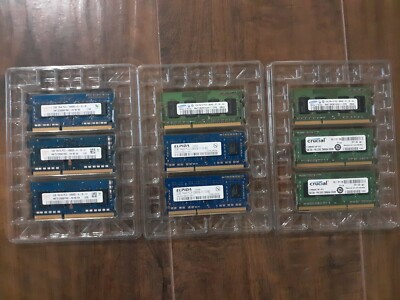 LOT OF 9 PIECES -  Hynix 1GB 2GB ElPida 2GB Samsung 1GB Crucial 2GB