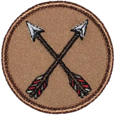 Crossed Arrows Patch - 2" Round Embroidered Patch